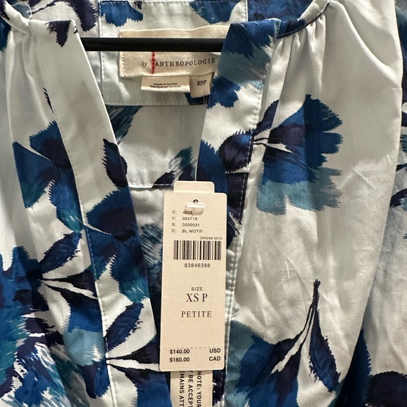 NWT ANTHROPOLOGIE The Somerset Mini Dress blue floral color new - Picture 7 of 8